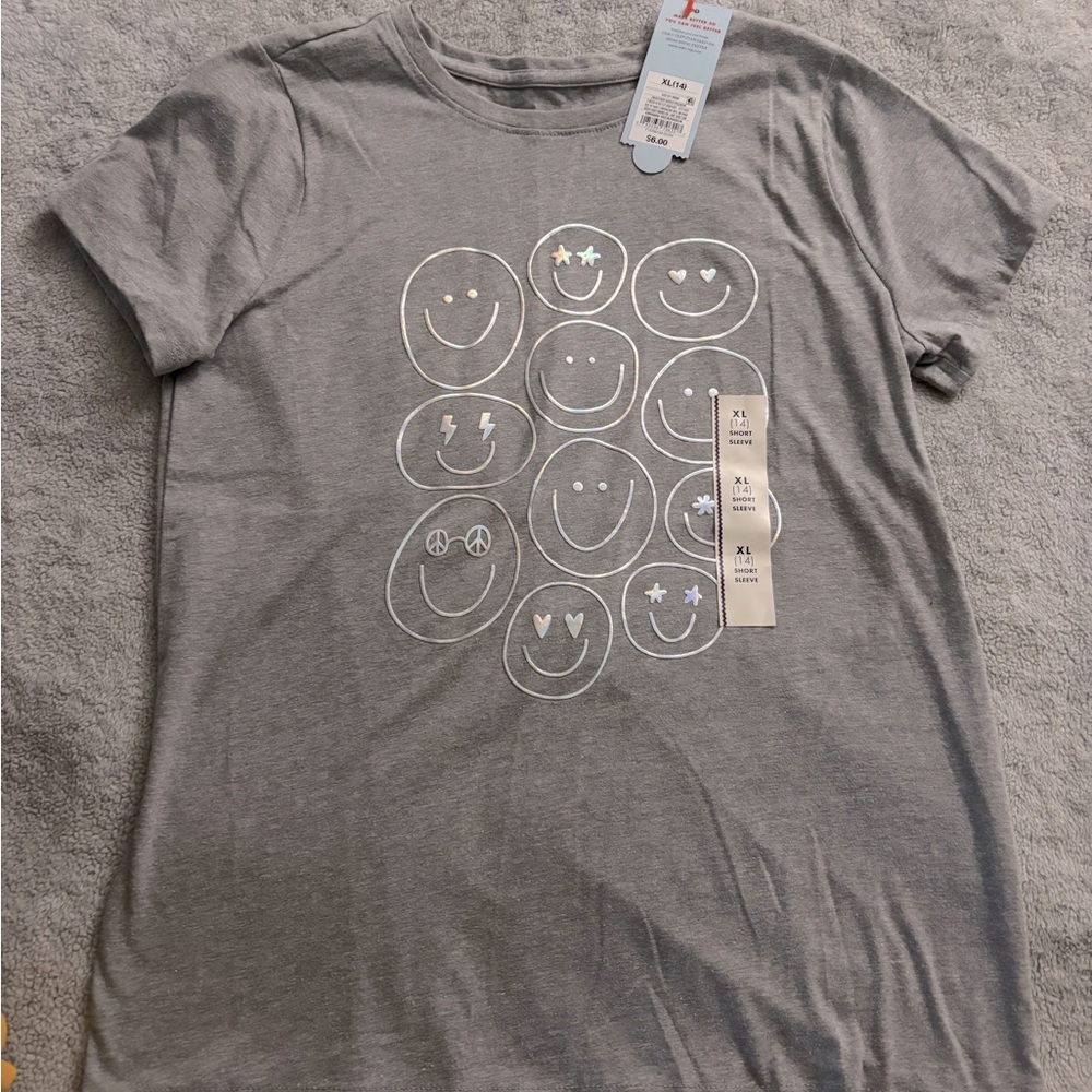 NWT! Girls Smiley Face Shirt